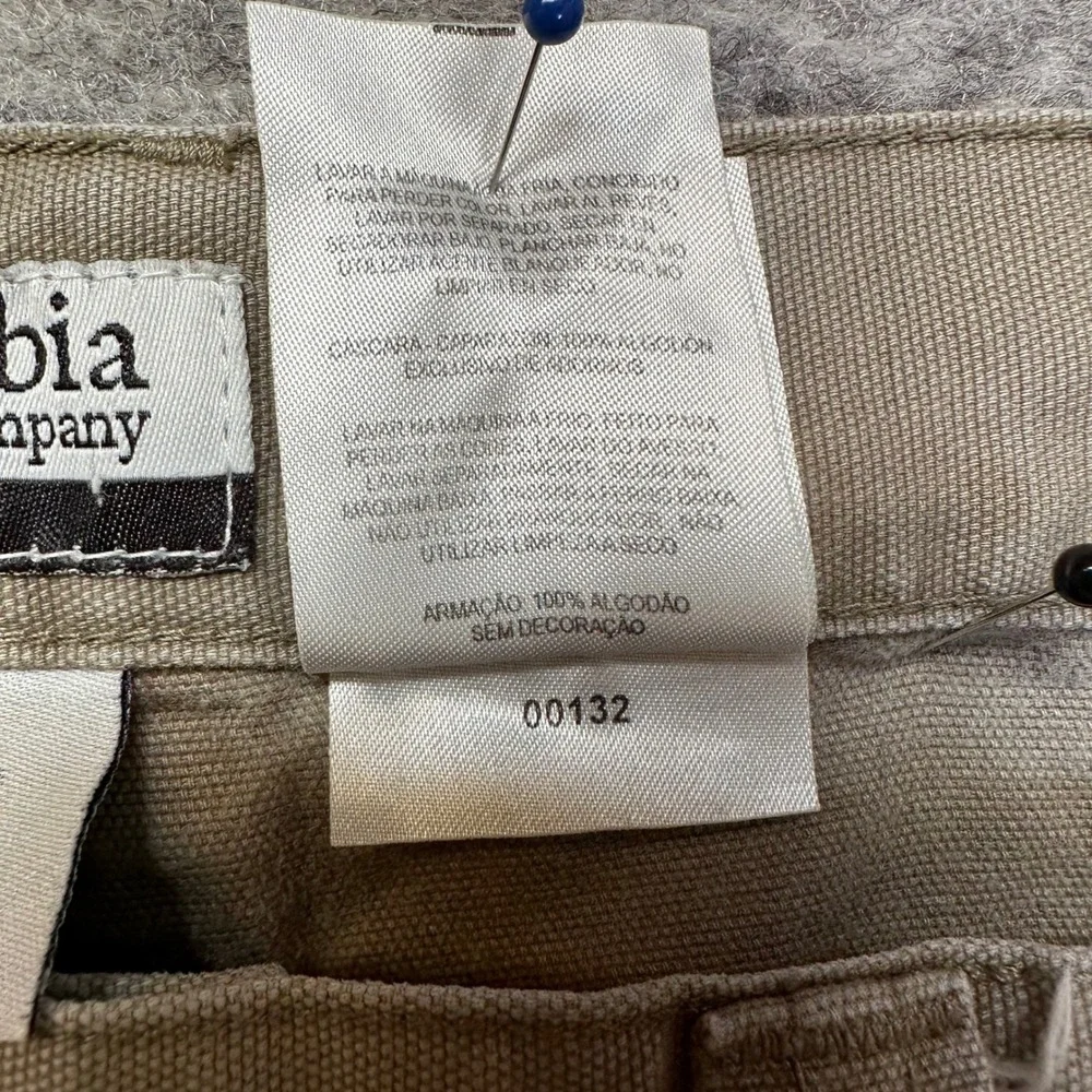 Columbia Carpenter Shorts Mens 38 Khaki Canvas Utility Heavy Duty 00132
